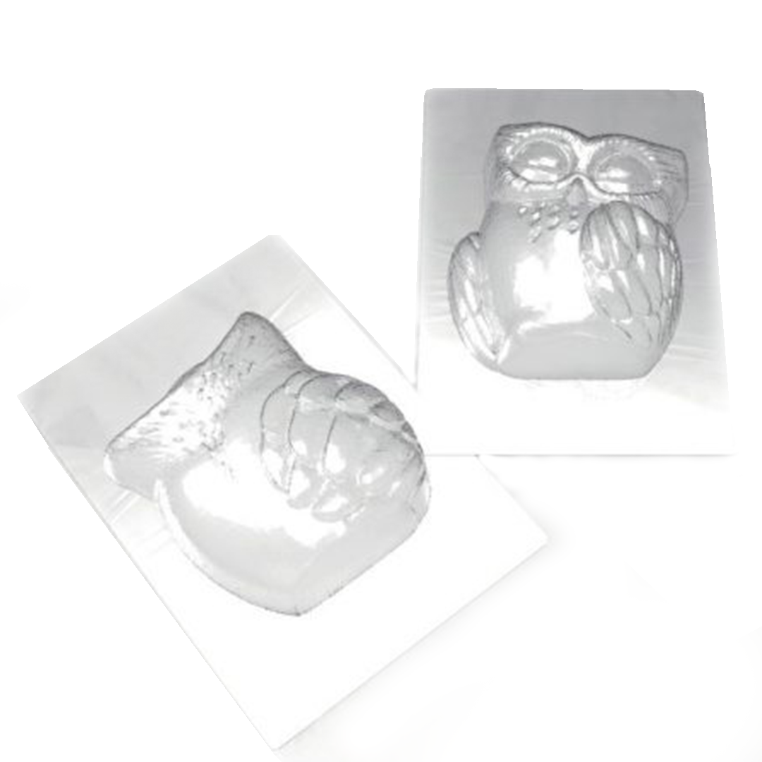 Набор пластиковых форм для шоколада «Сова» 12х9,7 см 2 ячейки, PCB Creation, Франция, 2 шт  | Фото — Магазин Andy Chef  1