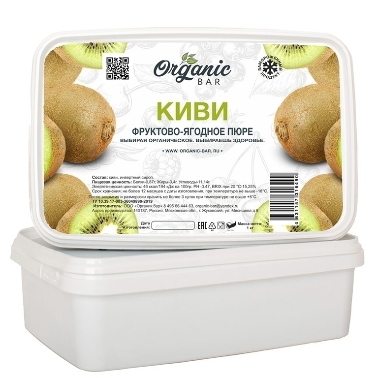 Пюре замороженное Киви, Organic Bar, Россия, 1 кг  | Фото — Магазин Andy Chef  1