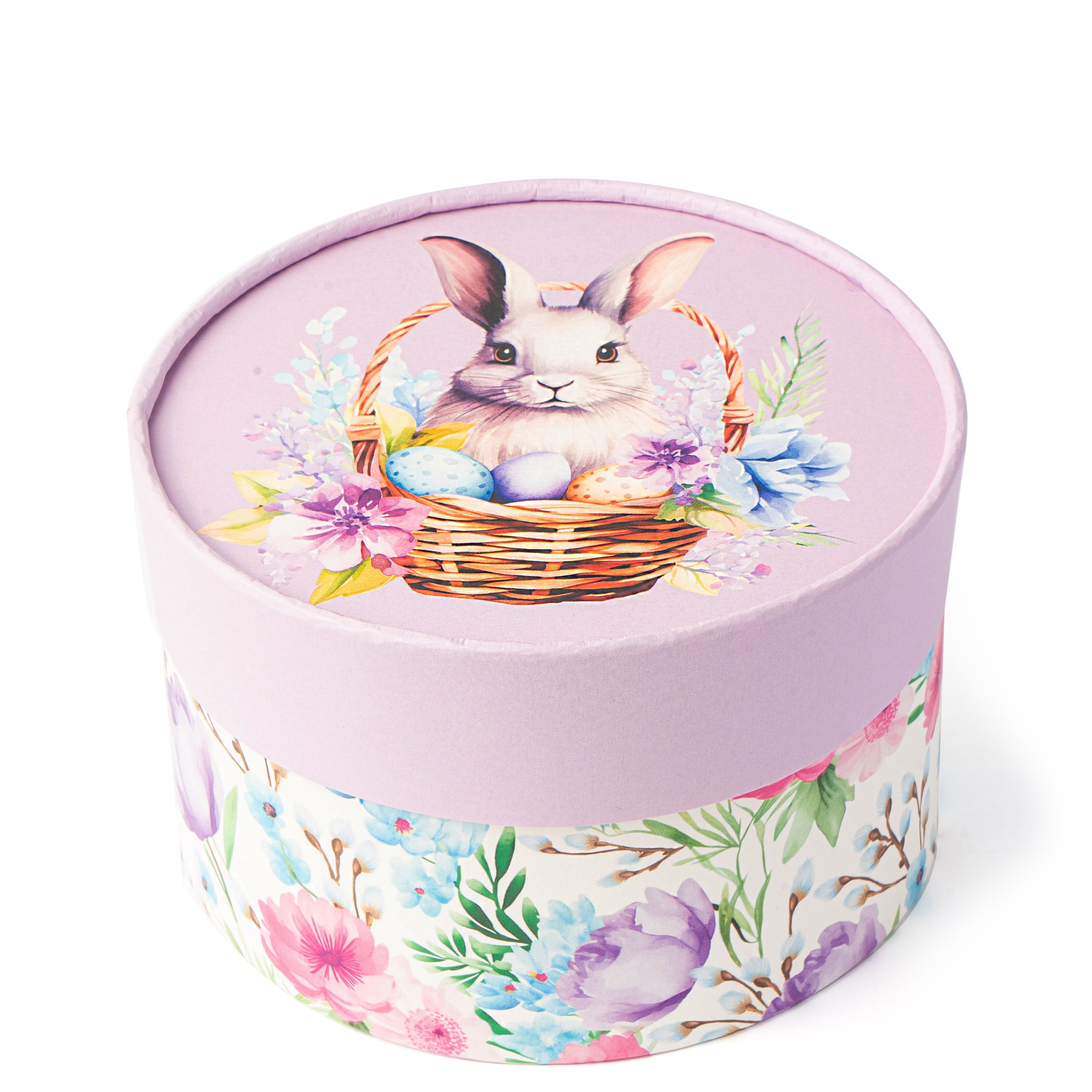 Коробка для сладостей круглая «Кролик в корзинке» 13х8,5 см  | Фото — Магазин Andy Chef  1