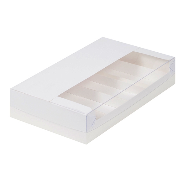 Коробка для эклеров с вкладышами Белая 25х15х5 см  | Фото — Магазин Andy Chef  1