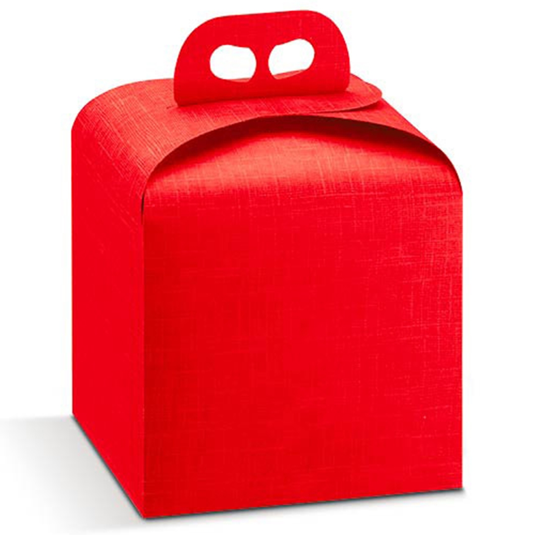 Коробка для кулича Seta Rosso Алая 20х20х18 см, Scotton, Италия  | Фото — Магазин Andy Chef  1
