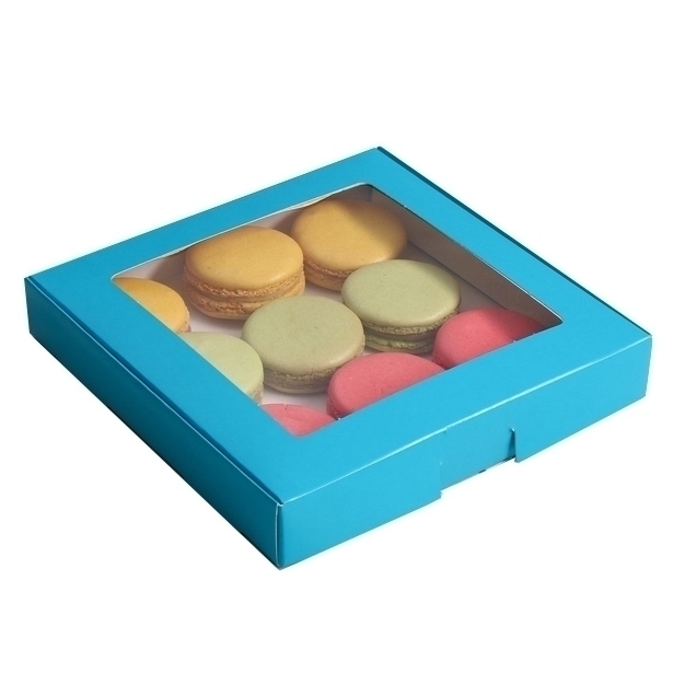 Коробка для десертов Голубая 20х20х4 см  | Фото — Магазин Andy Chef  1