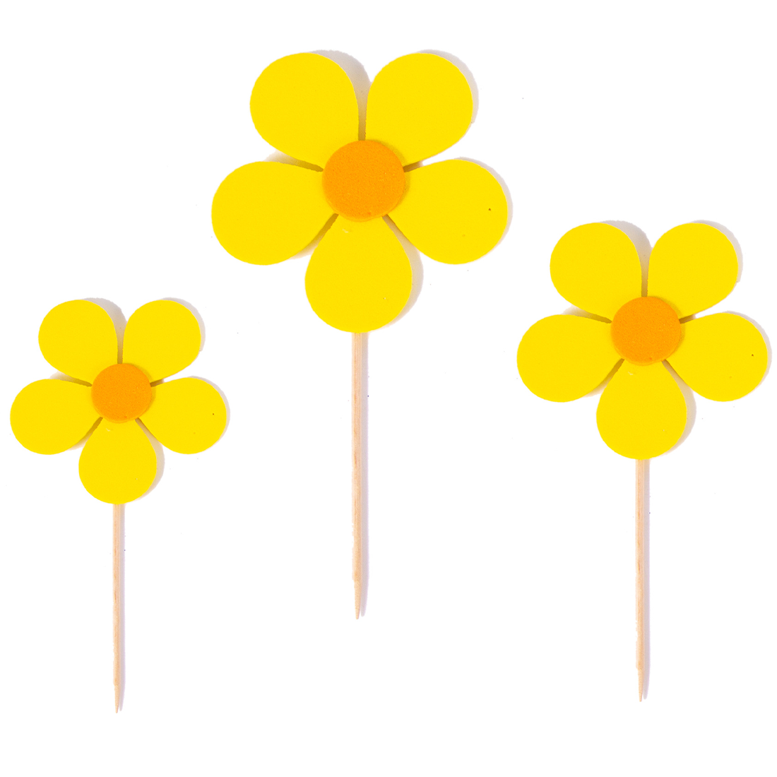 Набор топперов «Жёлтые цветы», 3 шт.  | Фото — Магазин Andy Chef  1