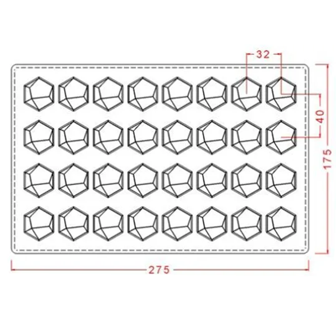 Форма для шоколада «Геометрия и грани» №594 поликарбонатная, 32 ячейки,  Implast, Турция