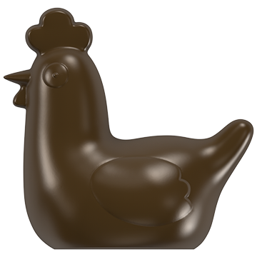 Форма для шоколада «Курочка большая» №343 поликарбонатная, 2 ячейки, Implast, Турция  | Фото — Магазин Andy Chef  1