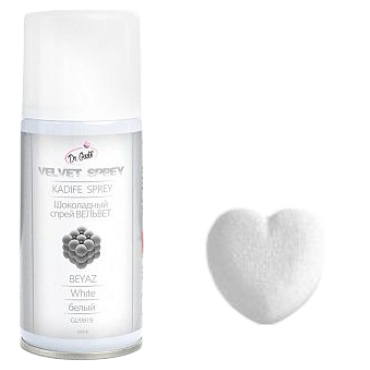 Шоколадный аэрозоль (велюр) Белый, DR. GUSTO, Турция, 150 мл (срок годности до 01.04.2026)  | Фото — Магазин Andy Chef  1