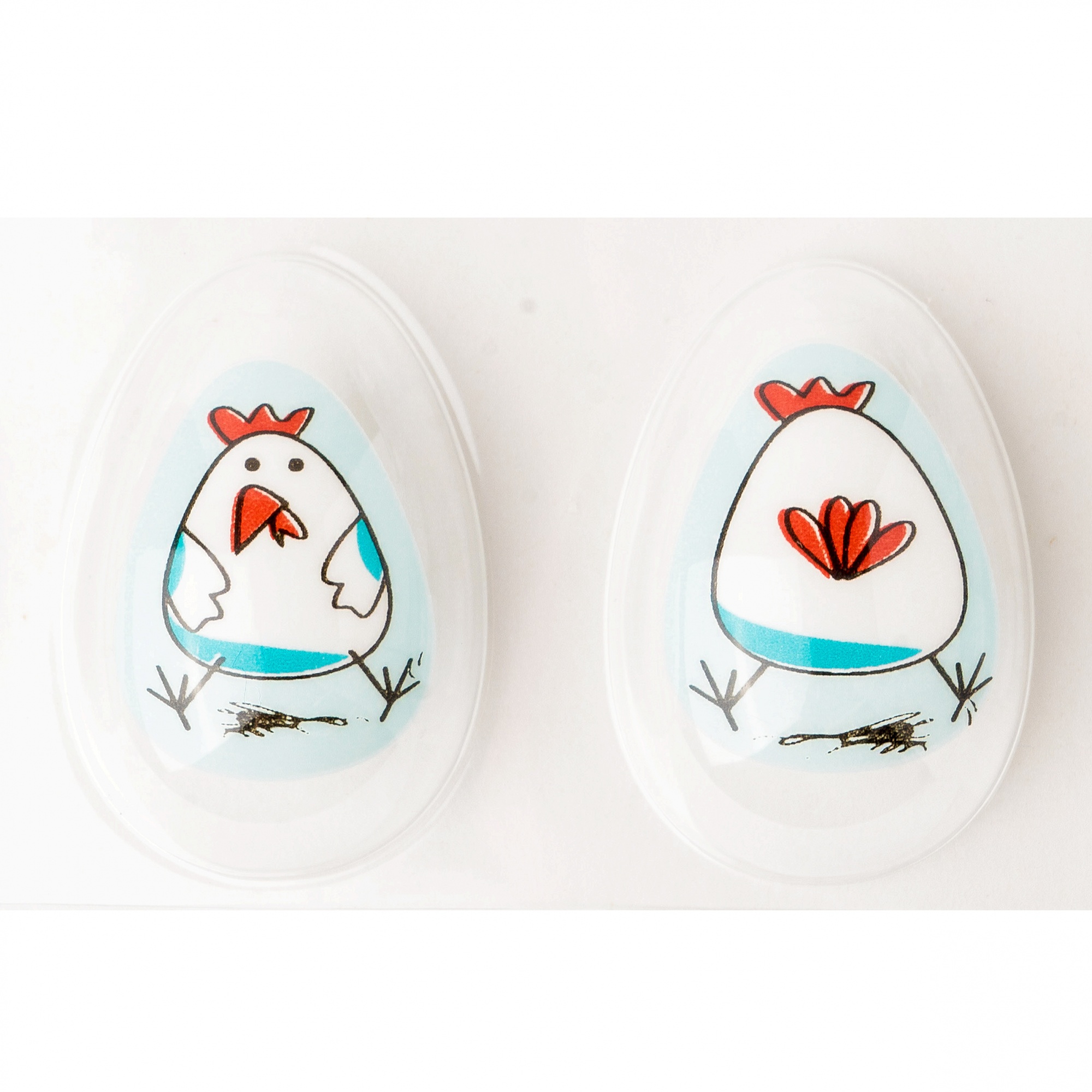 Форма для шоколада «Яйцо» с переводным рисунком «Цыплёнок» 6 ячеек, Pavoni, Италия  | Фото — Магазин Andy Chef  1