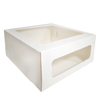 Коробка для торта с 2 окнами 22х22х10 см (повреждена)