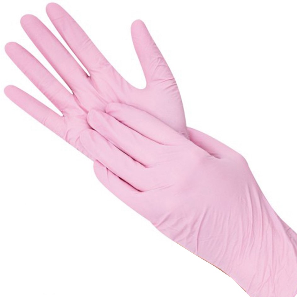 Перчатки нитриловые неопудренные размер S Нежно-розовые, 10 шт.  | Фото — Магазин Andy Chef  1
