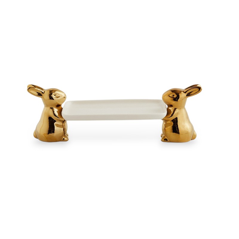 Подставка для десертов "Пасхальные зайчики", золото  | Фото — Магазин Andy Chef  1