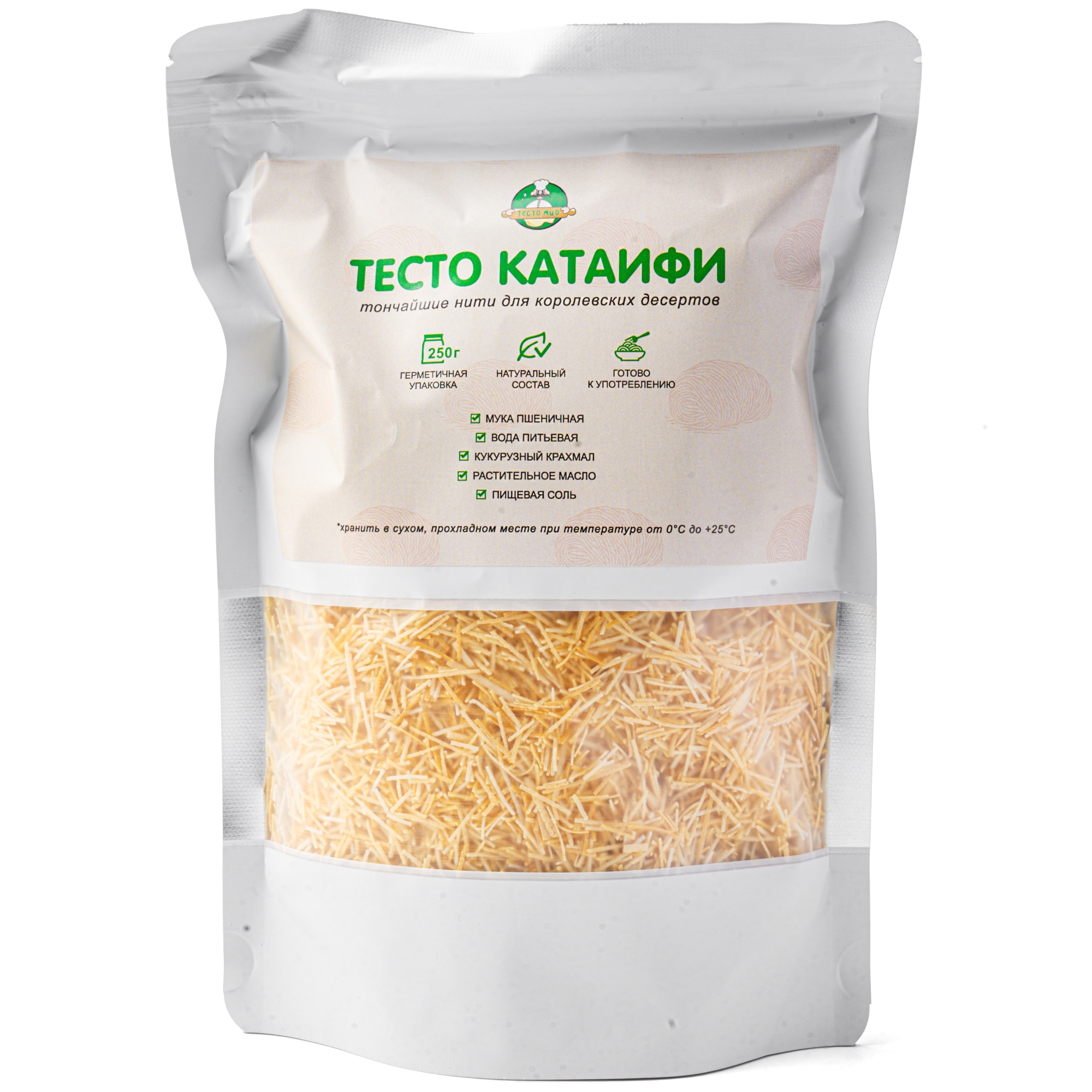 Тесто Катаифи выпеченное для дубайского шоколада, 250 г (срок годности до 17.11.2026)  | Фото — Магазин Andy Chef  1