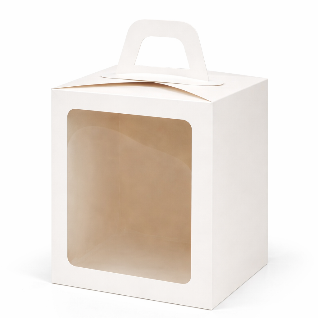 Коробка для кулича с окном Белая 18х18х22 см, 50 шт  | Фото — Магазин Andy Chef  1