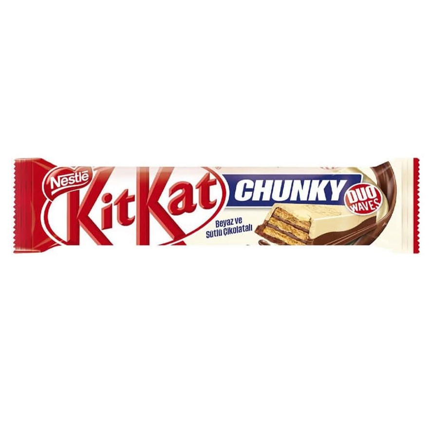 Батончик KitKat Chunky Duo Waves с молочным и белым шоколадом, Nestle, Турция, 38 г  | Фото — Магазин Andy Chef  1
