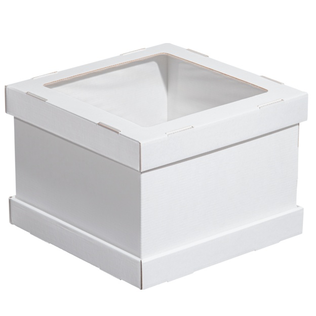 Коробка для торта усиленная с окном 30х30х20 см  | Фото — Магазин Andy Chef  1