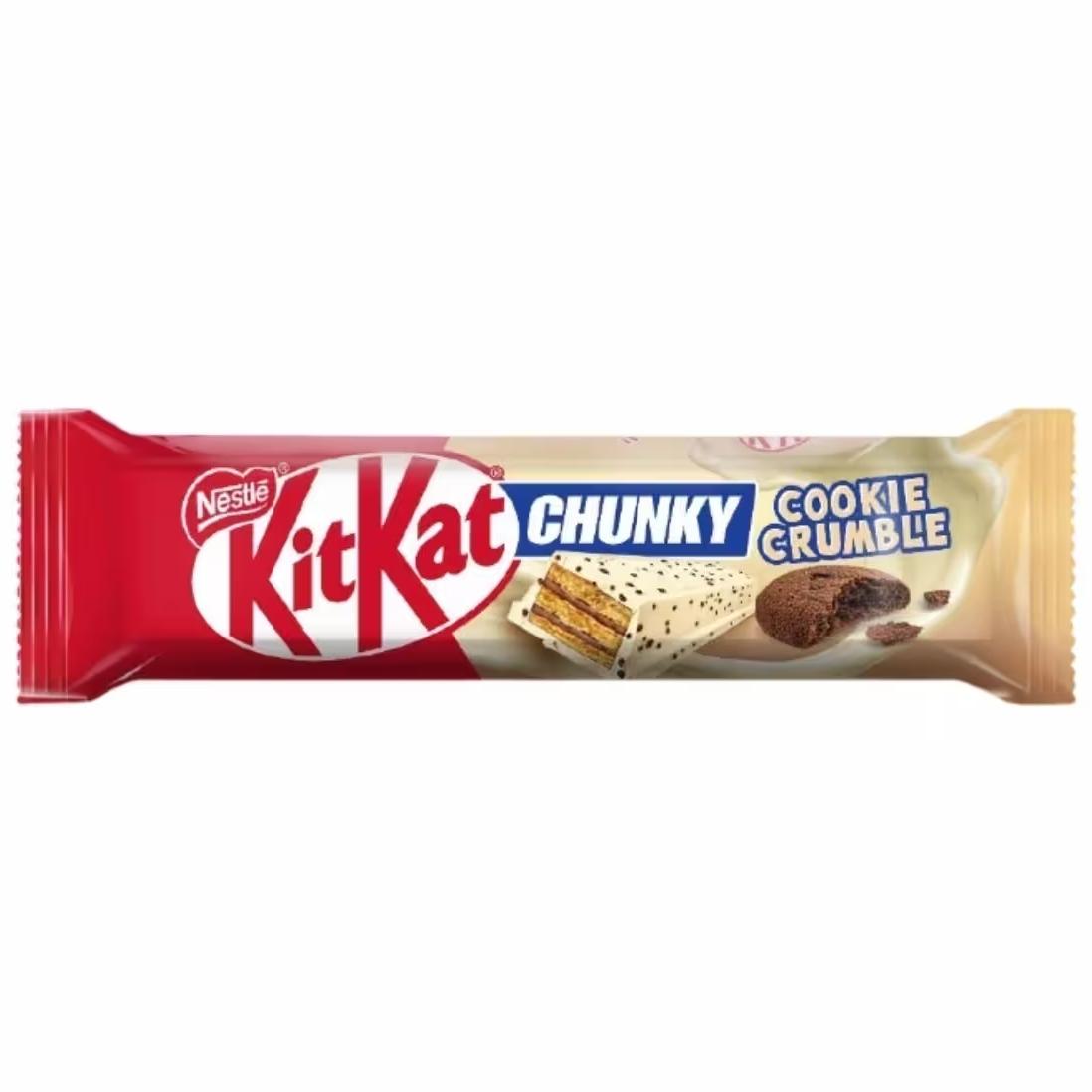 Шоколадный батончик KitKat Chunky Cookie Crumble в белом шоколаде, Nestle, Германия, 38 г  | Фото — Магазин Andy Chef  1
