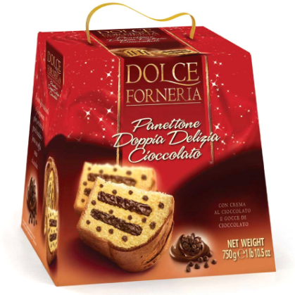 Панеттоне с шоколадным кремом и кусочками шоколада, Dolce Forneria, Италия, 750 г  | Фото — Магазин Andy Chef  1