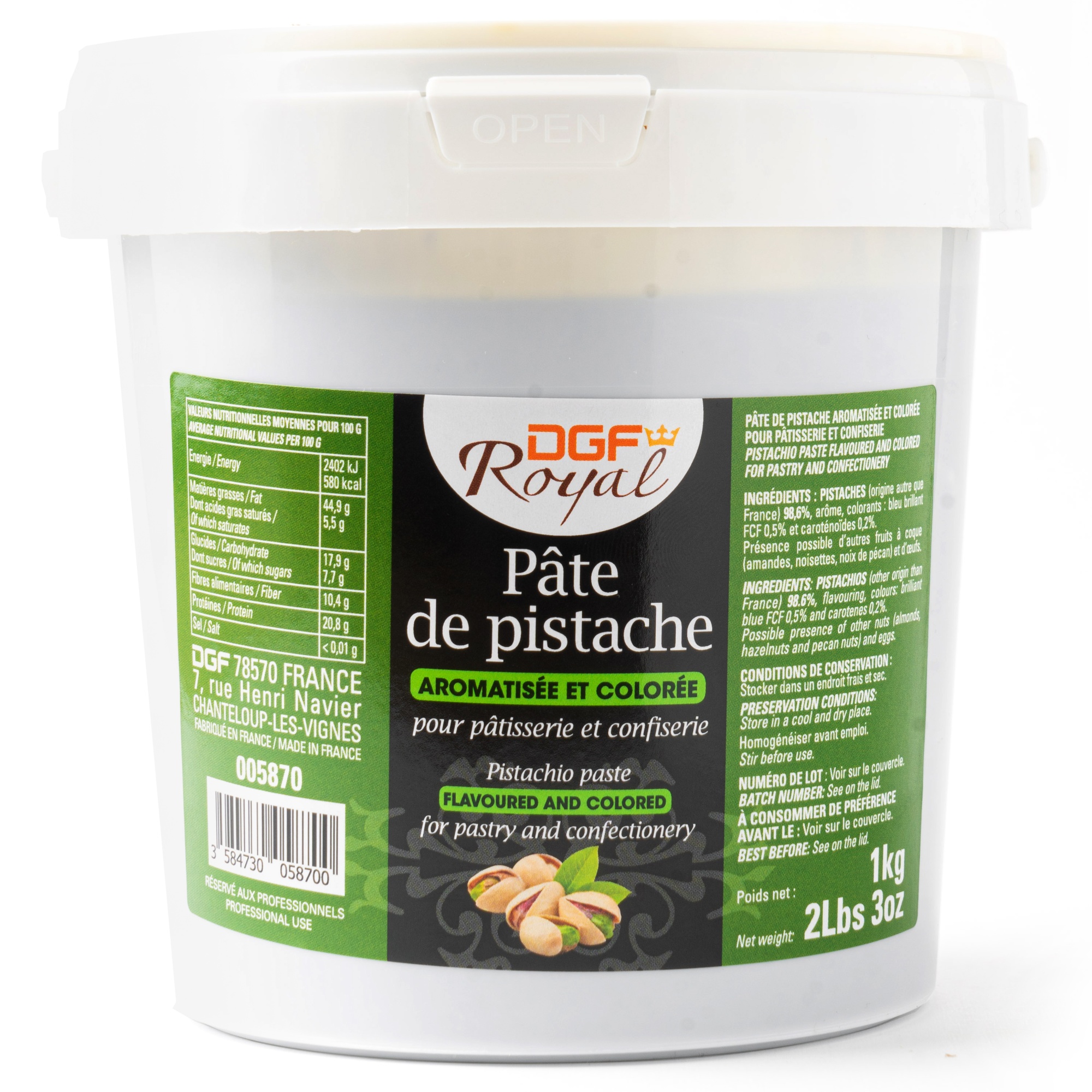 Фисташковая паста 98,6%, DGF Royal, Франция, 1 кг  | Фото — Магазин Andy Chef  1