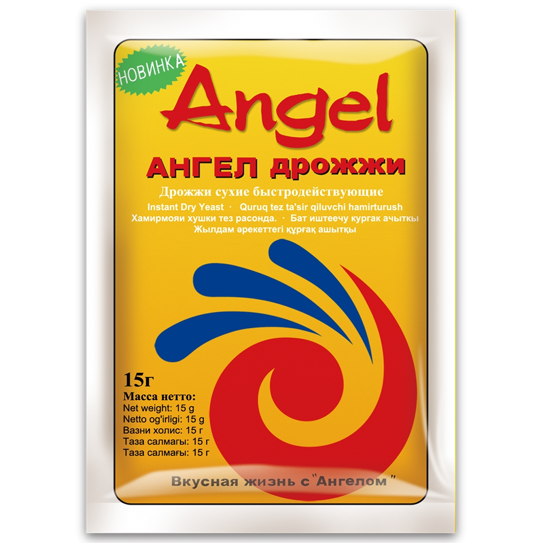 Дрожжи сухие инстантные, Angel,  180 г (12 упаковок по 15 г)  | Фото — Магазин Andy Chef  1