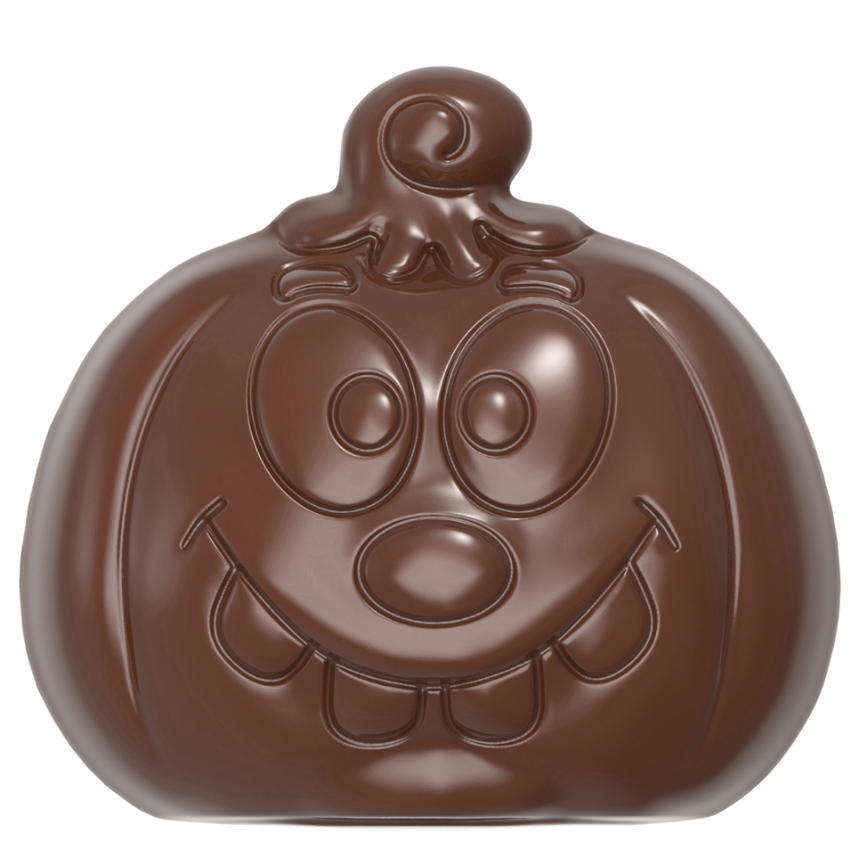 Форма для шоколада «Тыква с мордочкой» поликарбонатная CW12050, 8 ячеек, Chocolate World, Бельгия  | Фото — Магазин Andy Chef  1