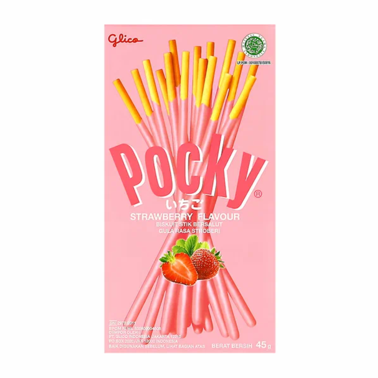 Палочки Pocky Strawberry Клубника, Япония, 45 г  | Фото — Магазин Andy Chef  1