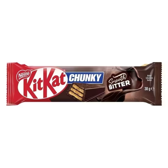 Батончик шоколадный KitKat Chunky Smooth Bitter, Nestle, Турция, 38 г  | Фото — Магазин Andy Chef  1